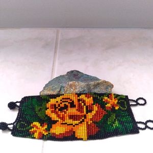 Mexican Beaded Rose Bracelet New